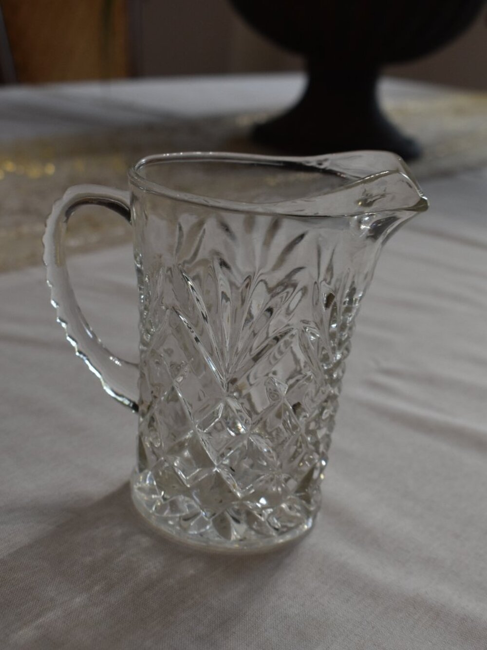 Vintage Anchor Hocking Pineapple Pattern Creamer Pitcher